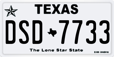 TX license plate DSD7733