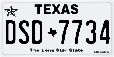 TX license plate DSD7734