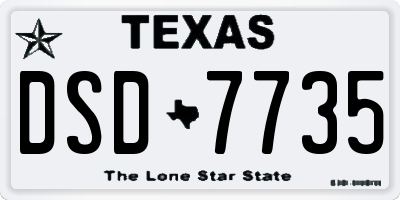 TX license plate DSD7735
