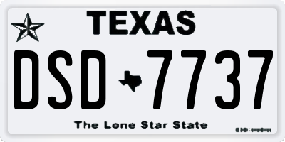 TX license plate DSD7737