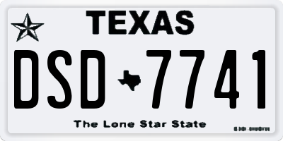 TX license plate DSD7741