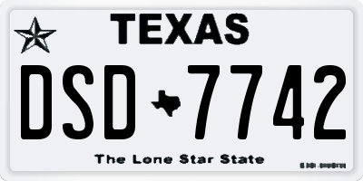 TX license plate DSD7742