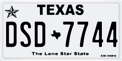 TX license plate DSD7744
