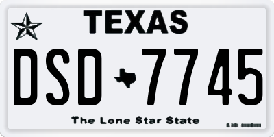 TX license plate DSD7745