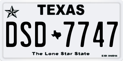 TX license plate DSD7747