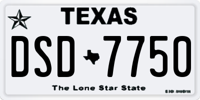TX license plate DSD7750