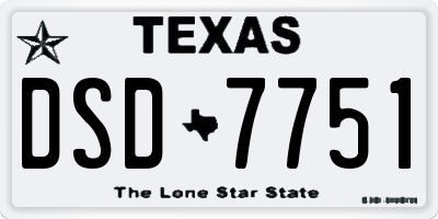 TX license plate DSD7751