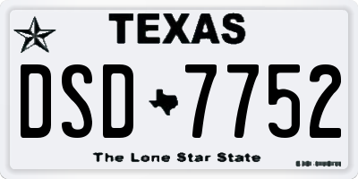 TX license plate DSD7752