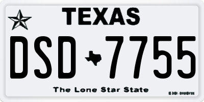 TX license plate DSD7755