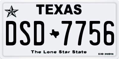 TX license plate DSD7756