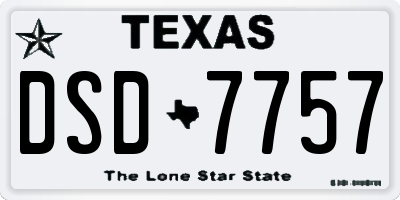 TX license plate DSD7757