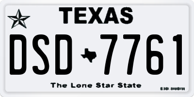 TX license plate DSD7761
