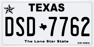 TX license plate DSD7762
