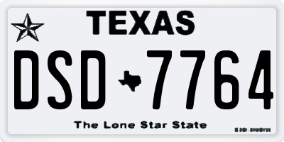 TX license plate DSD7764