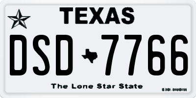 TX license plate DSD7766