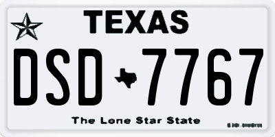 TX license plate DSD7767