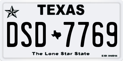 TX license plate DSD7769
