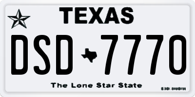 TX license plate DSD7770