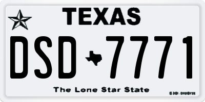 TX license plate DSD7771