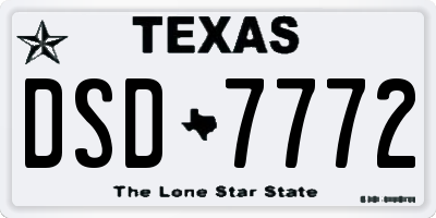 TX license plate DSD7772