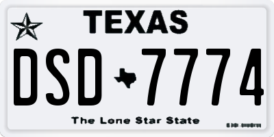 TX license plate DSD7774