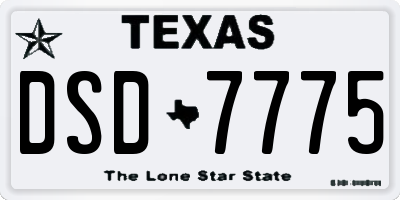 TX license plate DSD7775