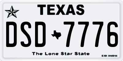 TX license plate DSD7776