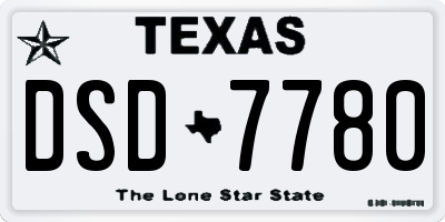 TX license plate DSD7780