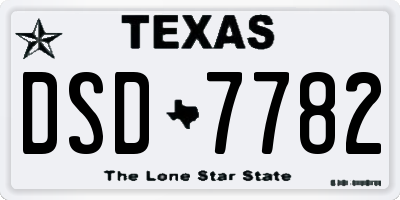 TX license plate DSD7782