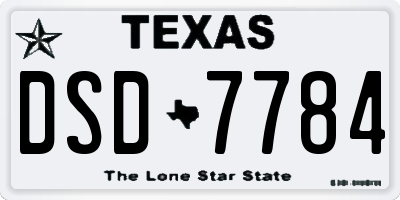 TX license plate DSD7784