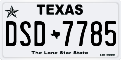 TX license plate DSD7785