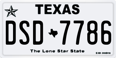 TX license plate DSD7786