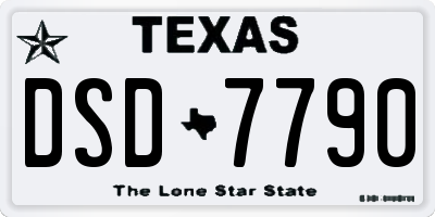 TX license plate DSD7790