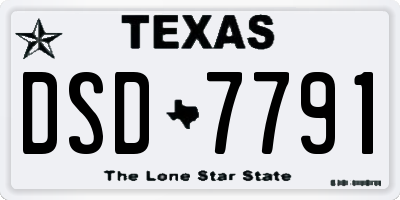TX license plate DSD7791