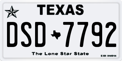 TX license plate DSD7792