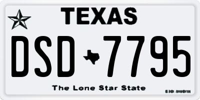 TX license plate DSD7795