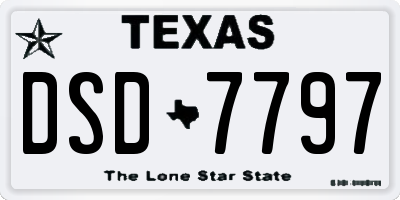 TX license plate DSD7797