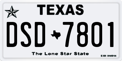 TX license plate DSD7801