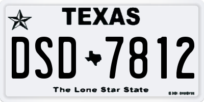 TX license plate DSD7812