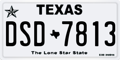 TX license plate DSD7813