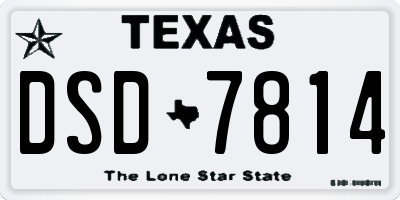 TX license plate DSD7814