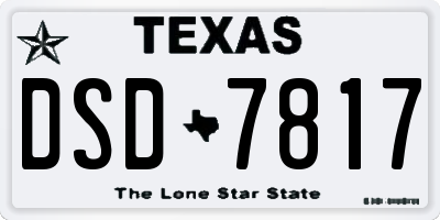 TX license plate DSD7817
