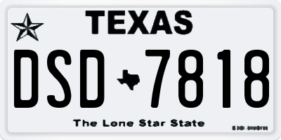 TX license plate DSD7818