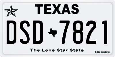 TX license plate DSD7821