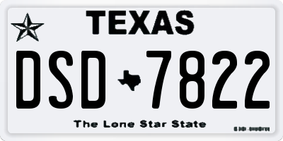 TX license plate DSD7822