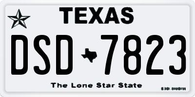 TX license plate DSD7823