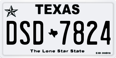TX license plate DSD7824