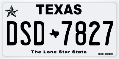 TX license plate DSD7827
