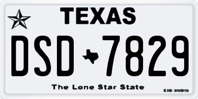 TX license plate DSD7829