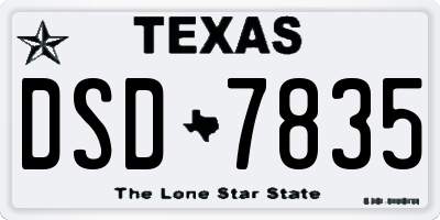 TX license plate DSD7835